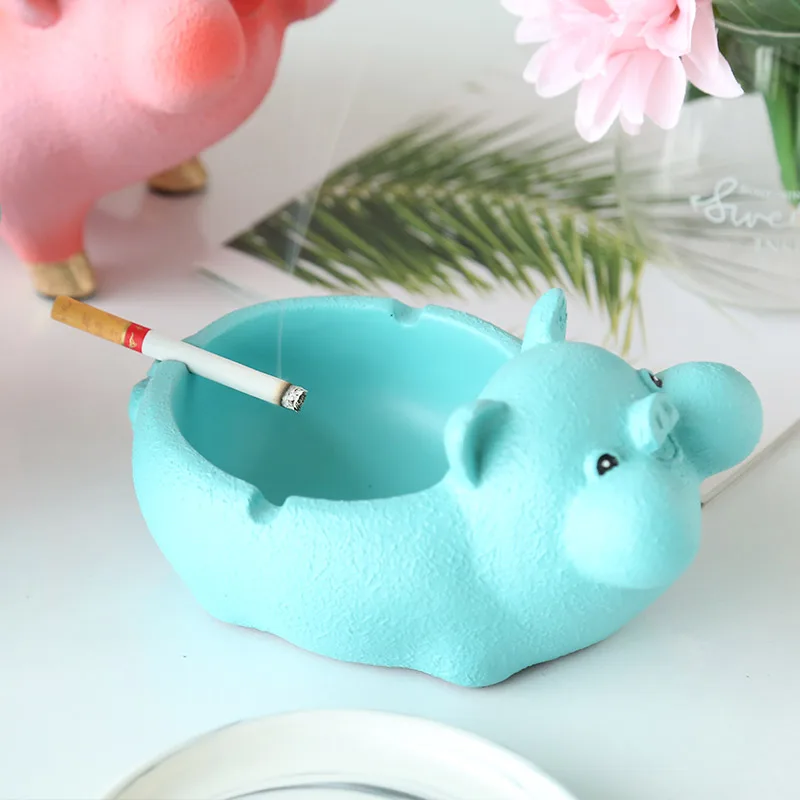 Fun chubby cartoon pig resin ashtray Creative joy home decor | Дом и сад