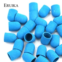 20pcs Blue Plastic Sanding Caps 16*25mm Pedicure Care Milling Cutter for Manicure Machine File Cuticle Clean Accessory Tools 2