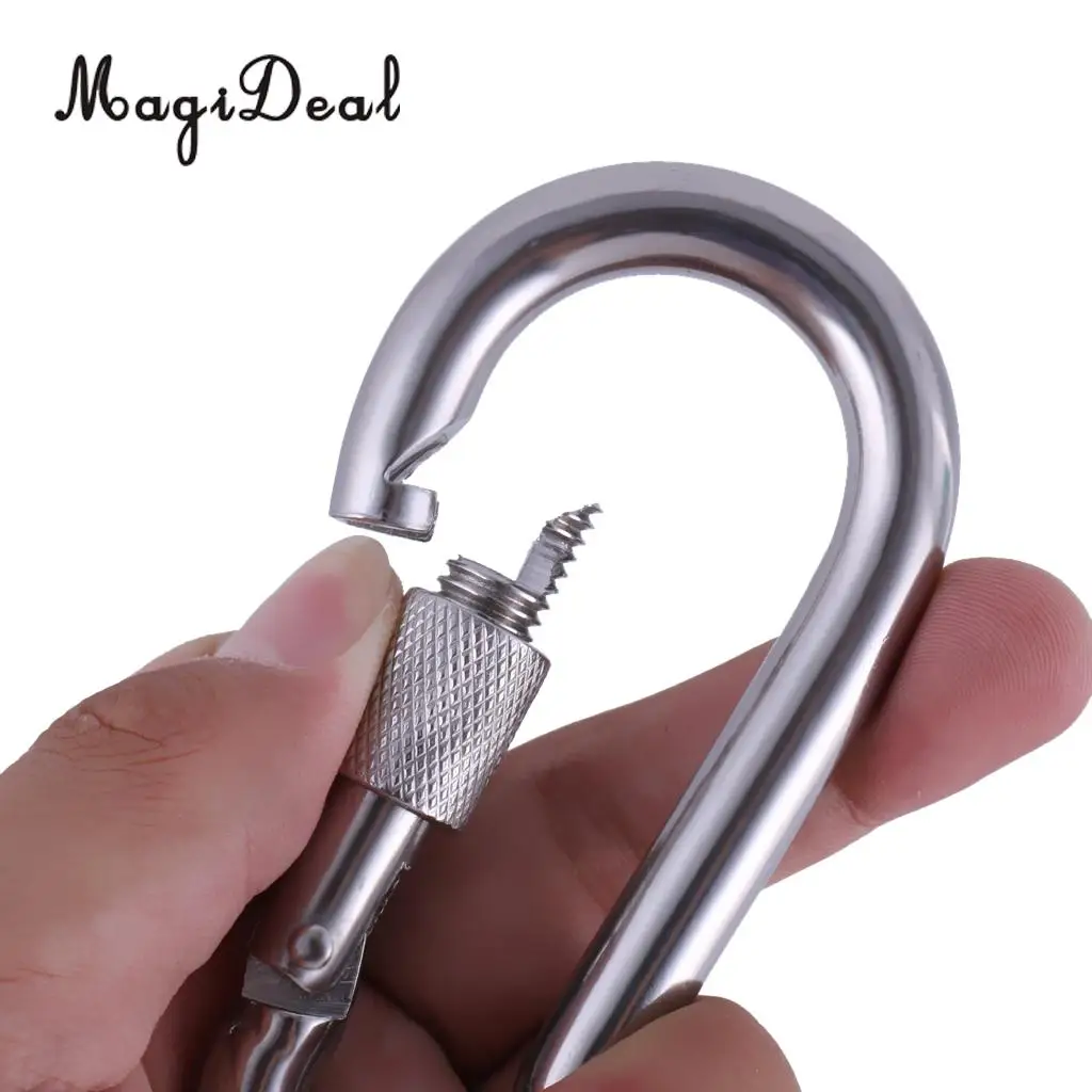 MagiDeal Outdoor Stainless Steel Boat Carabiner Snap Hook Fitting Shade Sail Boat for Camping Hiking Climbing Accessories