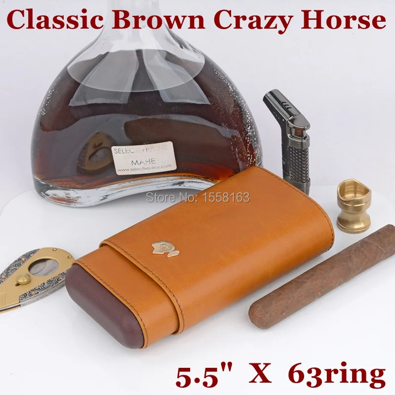 COHIBA Leather Cigar Case Humidor Accessories Portable Pocket Travel