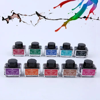 

YDNZC Premium quality 12 Colors ink 15 ml glass bottled ink refill office supplies for fountain pen stationery school chancery