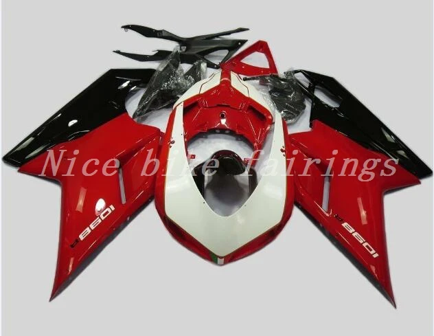 

3Gifts New ABS Motorcycle bike Fairings Kit Fit for DUCATI 848 1098 1198 1098R Fairing Bodywork Set custom red white