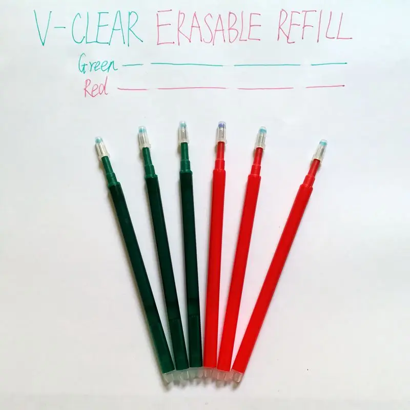 

Office School Stationery Erasable Pen Refill 0.7mm Red/Green Ink 6PCS Gel Refill Pen for Kid Children Student Writing Pen Refill