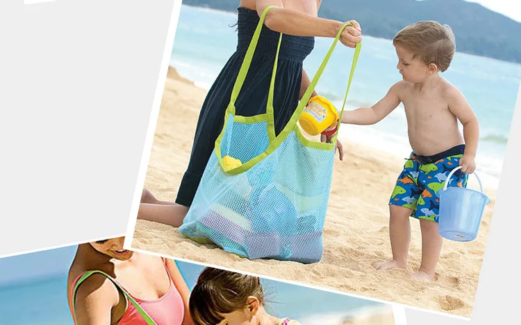 Большой размер нанесенный Прочный детский песок, Пляжная игрушка Сетчатая Сумка Детские пляжные игрушки коллекция игрушек для рыбалки