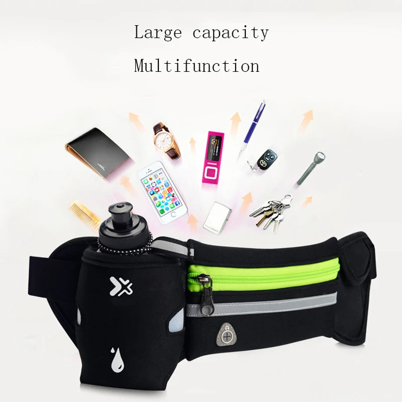 

Men Women Running Hydration Belt Reflective Running Water Belt Waist Pack Outdoor Multifunction running Bags New phone bag