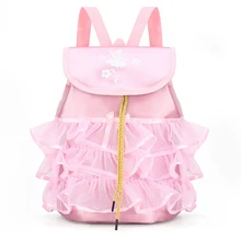 Балетная танцевальная сумка для девочек с золотым принтом, розовая водонепроницаемая сумка через плечо, детские школьные рюкзаки для балерины, рюкзак