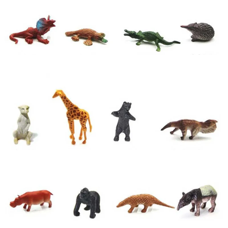 53 шт./компл. мини животный мир зоопарк модель Фигурка героя игрушка набор мультфильм моделирование животных прекрасный пластмассы Коллекция игрушек для детей