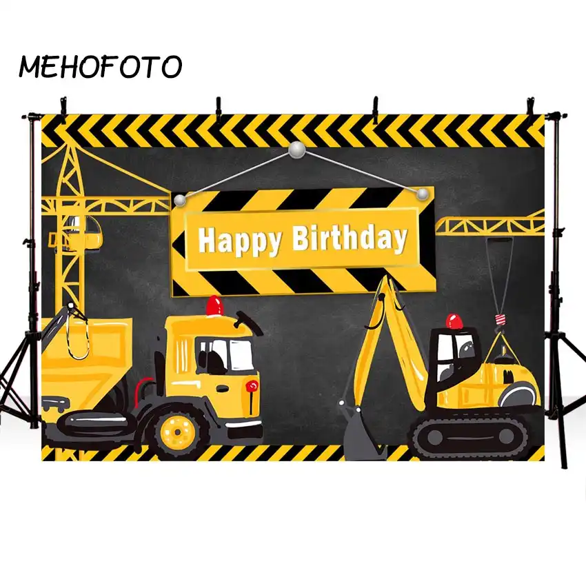 Mehofoto Background For Construction Theme Birthday Photography
