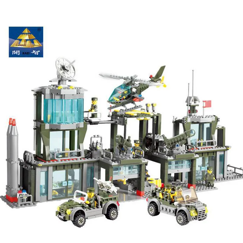 1001Pcs Military Army Headquarters Model Building Blocks Action Figure