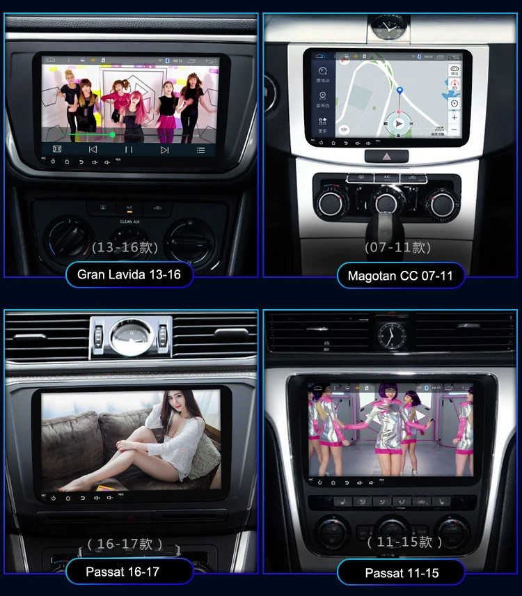 Excellent Android 8.1 Car Radio Stereo GPS Navigation MP5 Player 9 inch Touch Screen 16G Bluetooth For VW Polo Passat b6 touran jetta etc 13