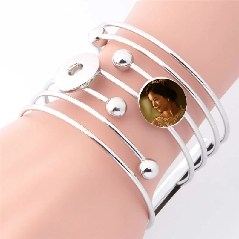 

button bangles for dye sublimation fashion button bangle jewelry for women heat transfer blank consumables 8pcs/lot wholesales