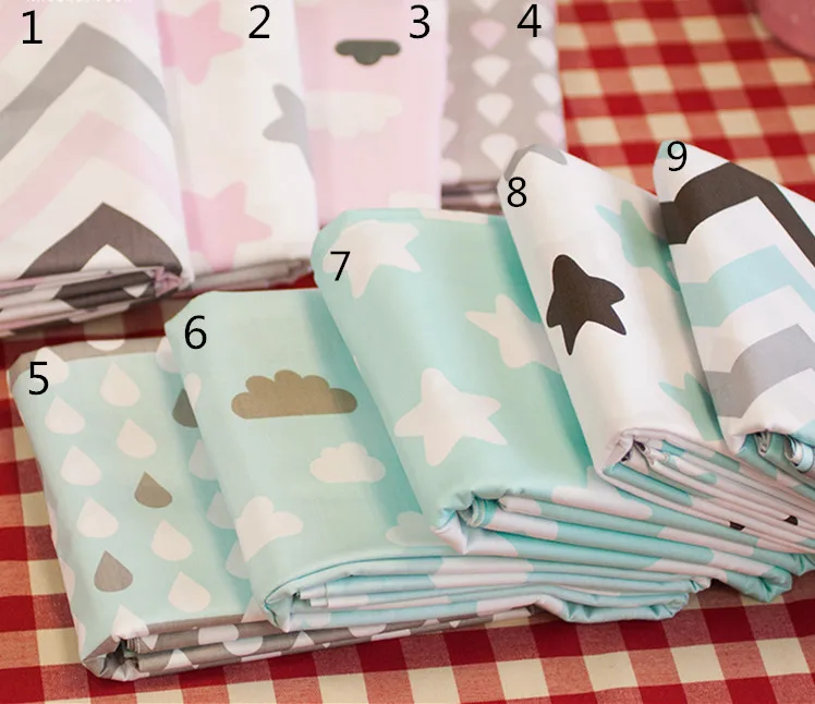 

160CMx50CM pink blue cloud star nursery cotton fabric infant baby bedding patchwork fabric tecido quilting bedzee sewing tissue