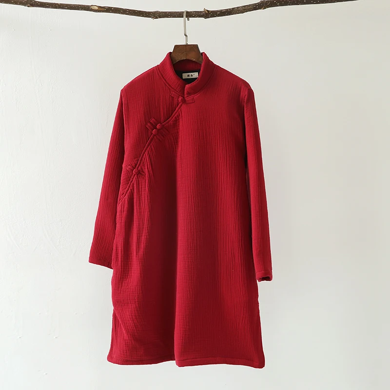 2016 Winter Women Vintage Chinese style Stand collar Thick Paddded Clothing Ladies Padded Coat Warm Outwear