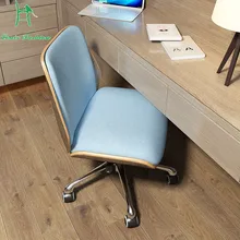 Louis мода твердой древесины компьютерный стул один офисный стул для исследования без стул с подлокотниками