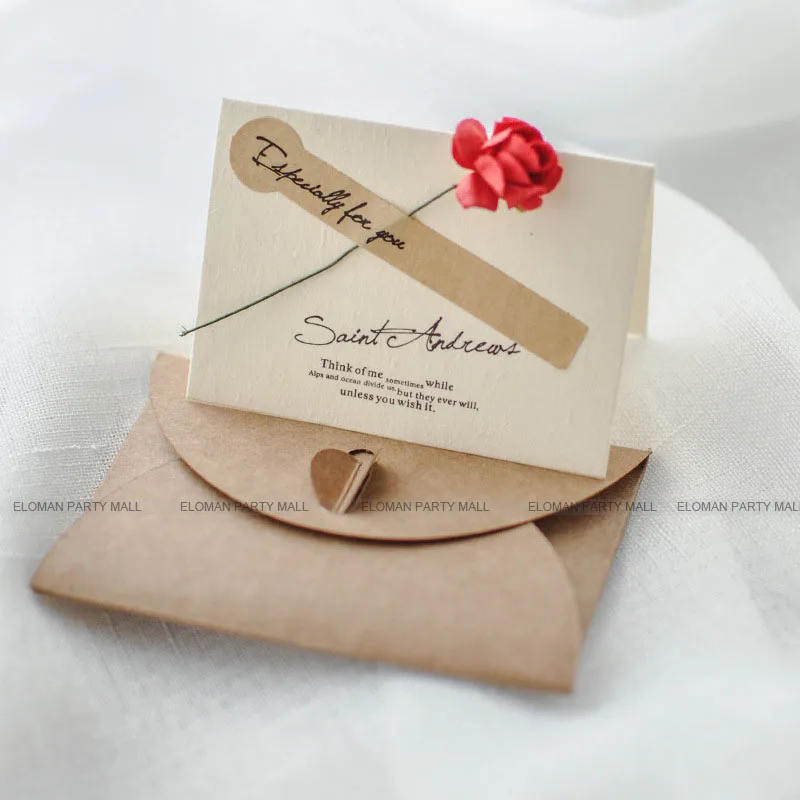 ELOMAN свадебные приглашения в деревенском стиле элегантные приглашения на день рождения конверт+ пустые карты+ цветы