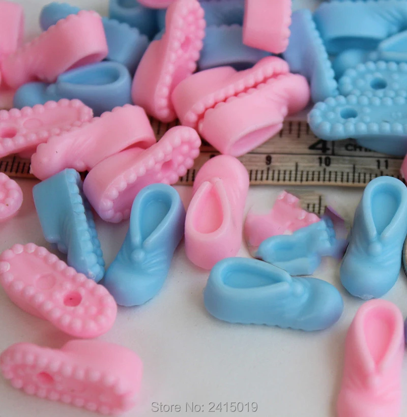 24 mini plastic baby booty booties baby shower party favors cup cake decoration-1