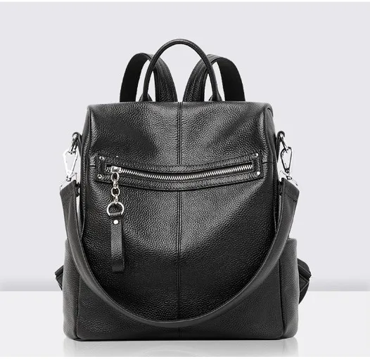 2018 Genuine Leather Shoulder Bag School Bags Preppy Style Backpack Women