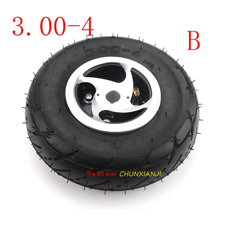 Good quality 3.00-4 4.10-4 trye and inner tube rim wheel Alloy hub for 49cc ATVQuad Go Kart Gas scooter bike motorcyWheel tyres