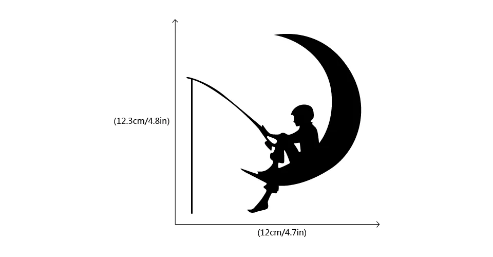 Fisherman Fishing Moon Vinyl Switch Sticker for Kids Room Bedroom Home Decor Fisherman Fishing Moon Vinyl Switch Sticker for Kids Room Bedroom Home Decor