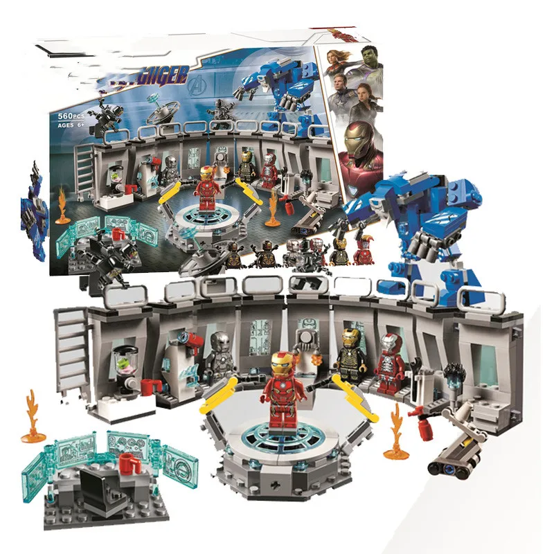

2019 Hot Marvel Avengers Iron Man Hall of Armor Building Kit Block Toys compatible with 76125