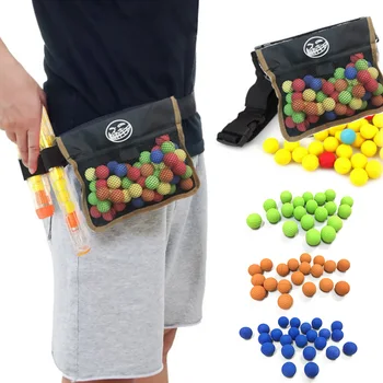 

Besegad Durable Wear Resistant Nylon Waist Storage Bag with 50PCS Round Soft Refill Bullets for Nerf Rival Zeus Apollo
