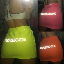 Лето Новое Женское светоотражающее трикотажное летнее облегающее мини-юбка карандаш с высокой талией