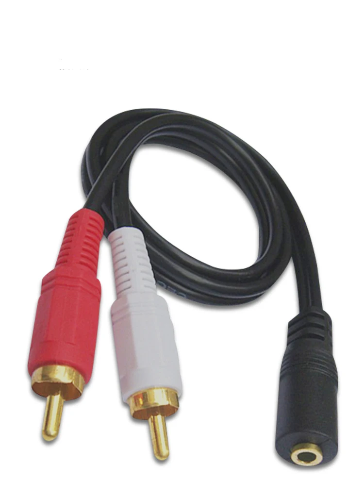 Gold plated 3 5mm Stereo Audio Female Mini Jack to 2 RCA Male Socket to Headphone 3 5 Y Adapter copper wire Cable Universal