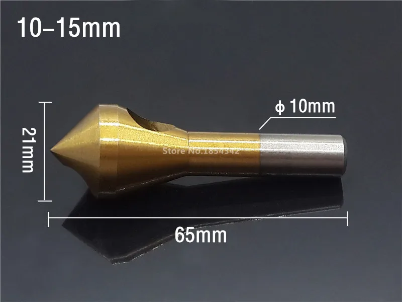 1 шт. 4 размера титановая Зенковка для снятия заусенцев сверло конусное отверстие резак сталь/алюминий потайная головка инструменты для снятия фаски 2-5-10-15-20 - Цвет: 10 to 15mm Titanium