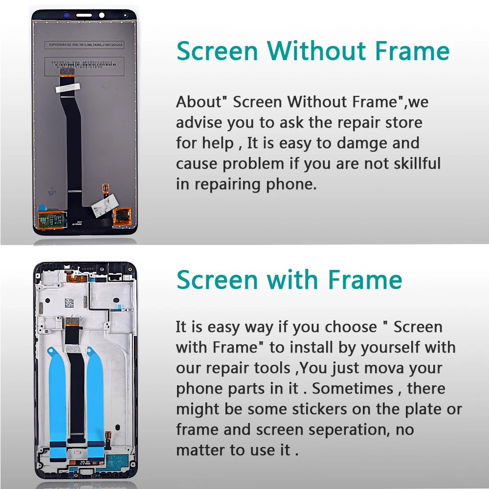 5.45 inch LCD Display For Xiaomi Redmi 6A Touch Screen Digitizer Assembly Frame 1440*720 For Redmi 6A LCD Repair Part