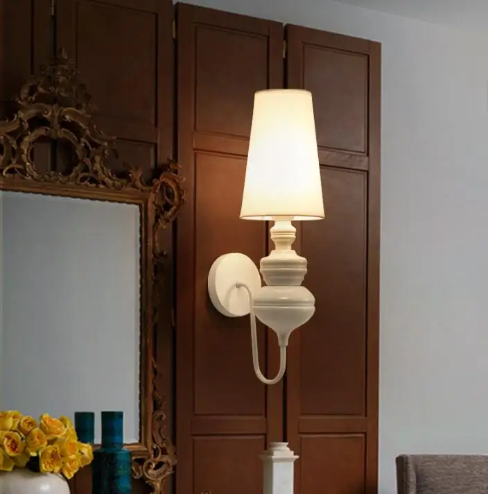 

Hot Selling Wall Cconce Lamp Modern European Style Wall Light Fabric Lampshade Lighting Fixture