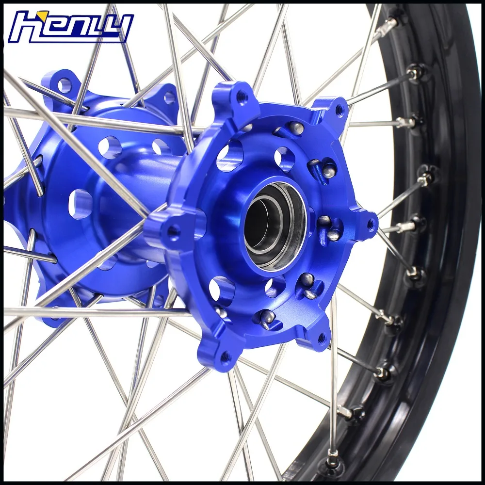 21/1" мотоциклетные обода эндуро мотоциклетные колеса Набор для YAMAHA YZ125/250 1999- YZ250F 2001-2008 YZ450F 2003-08 задние синие ступицы