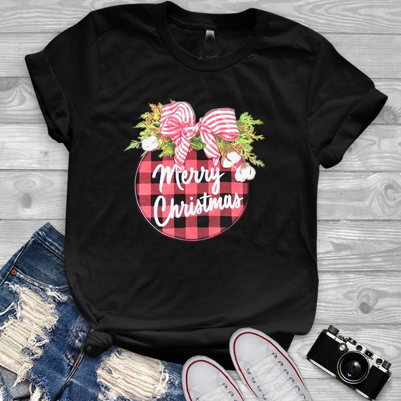 

Women Shirts Plus Size Printing Tees Streetwear Gothic Tops Korean Topstops Merry Christmas Shirt Cute Winter Womens Clothing