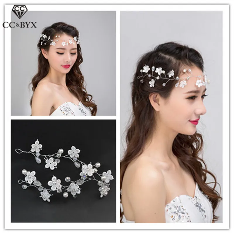 

CC Wedding Jewelry Hairbands Headbands Flower Crystal Engagement Hair Accessories For Bridal Princess Headdress Handmade ts008