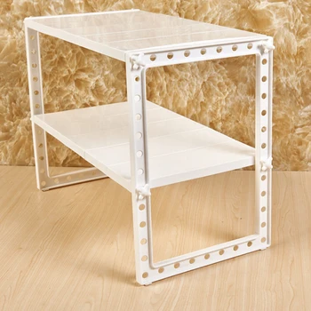 

Convenient Under Sink Organizer Cabinet Storage 2 Tier Adjustable Kitchen Organizer with Stainless Steel Pipes HY99