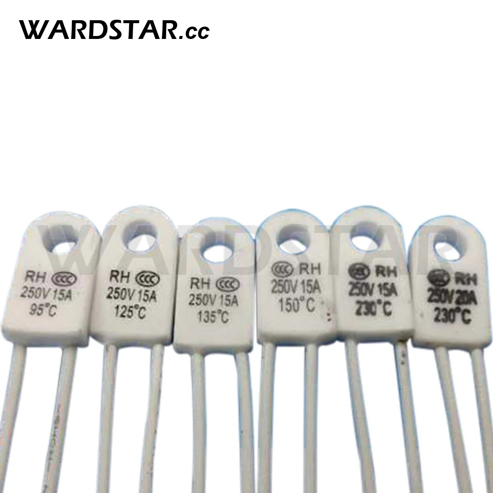 

5pcs/lot RH/TF 250V 15A 20A 95 115 125 130 135 150 230 Degrees Celsius Temperature Fuse Overtemperature Protector for Hot Fuses