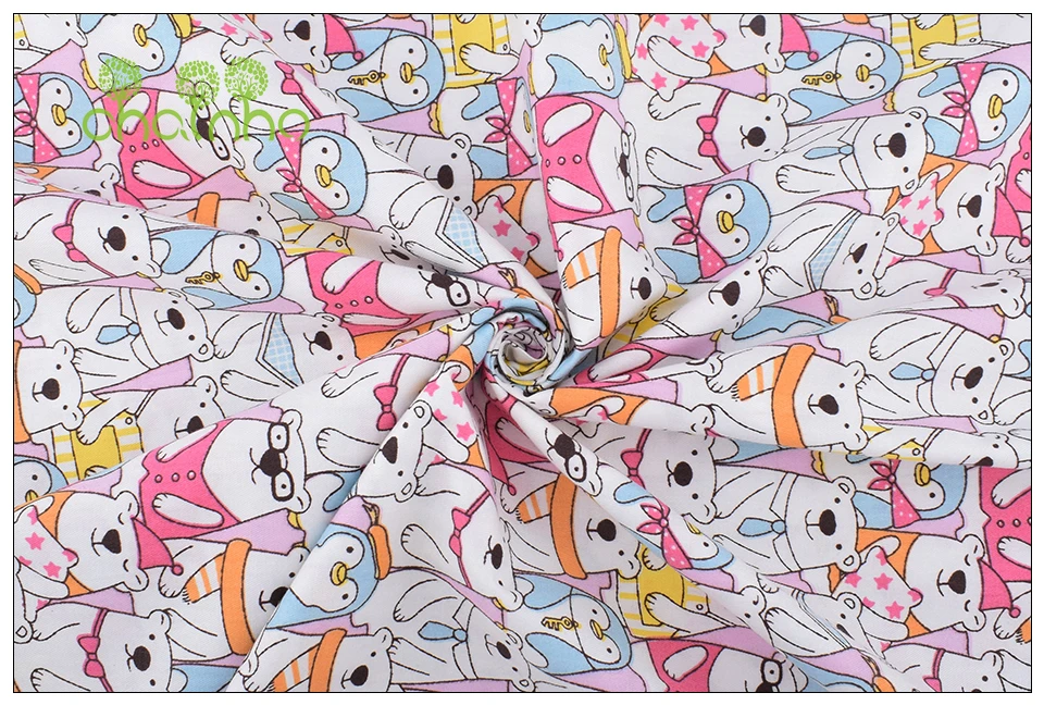 Серия Chainho, Cats& Rabbit, печатная твиловая, хлопковая ткань, Лоскутная Ткань для шитья и квилтинга DIY, материал для малышей и детей CC333