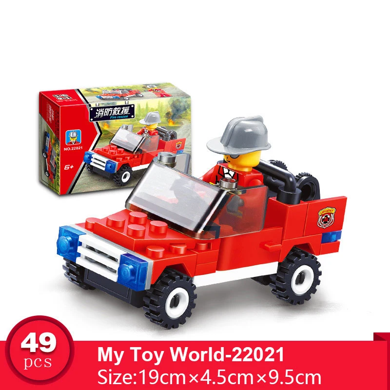 12 Kinds Playmobils Original Mini Transportation Block Car Building Blocks Compatible legoeING Duplos City Solider Police Bricks