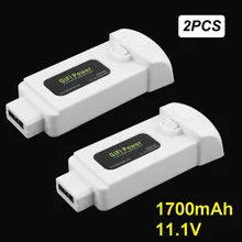 Gifi Poder 2 Pcs 11.1 V 1700 mAh Bateria de Polímero de Lítio para Yuneec 18.87Wh Brisa Voando Zangão Câmera Substituição Extra poder