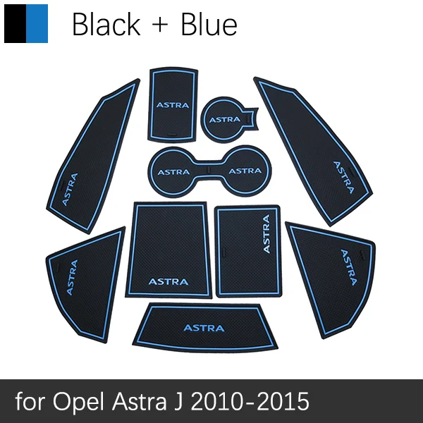 Противоскользящими резиновыми затворный слот, циновка чашки для Защитные чехлы для сидений, сшитые специально для Opel Astra J Vauxhall Holden 2010 2011 2012 2013 Аксессуары наклейки - Название цвета: Синий