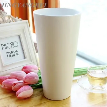 

Simple style vases White Ceramic Vase Flowers Jardiniere Home Decor