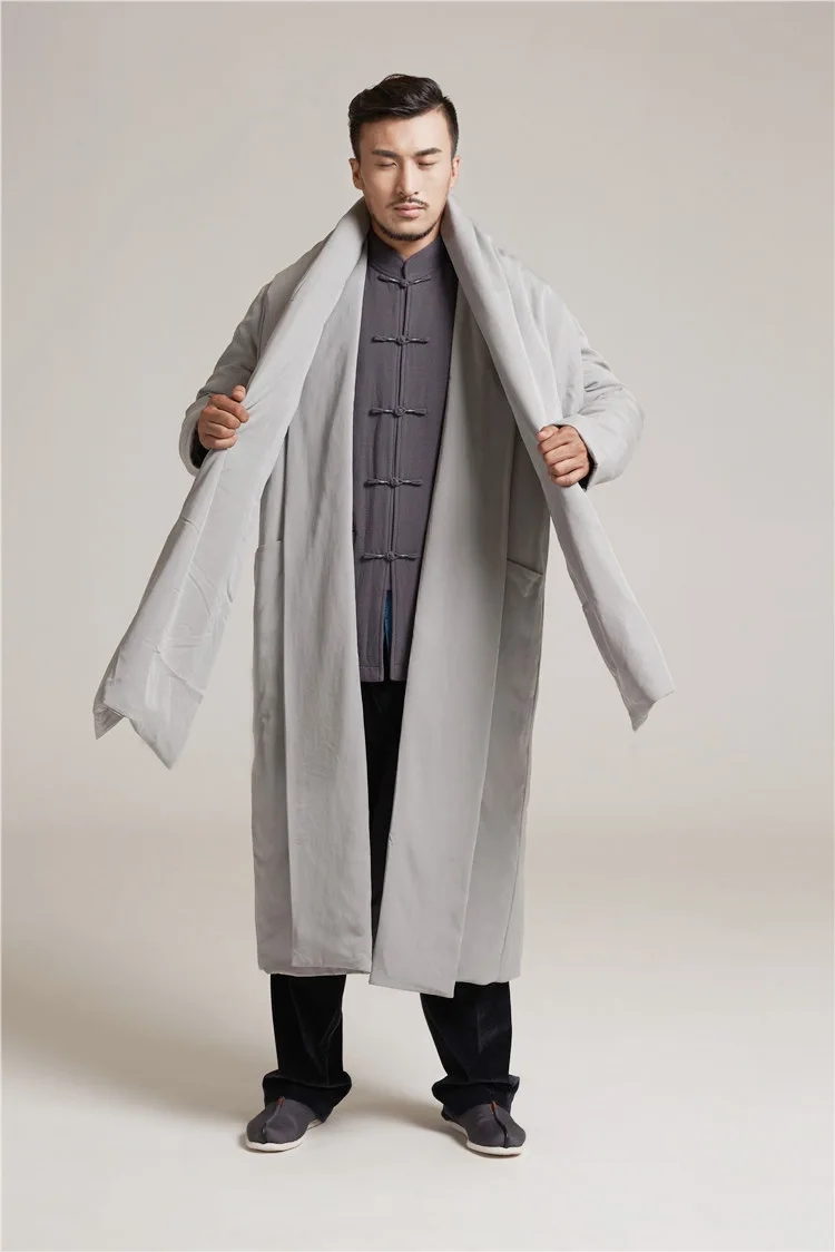 2018 Новый Древний китайский костюм ZEN высокого класса Зимняя одежда медитация Костюм Монах Костюмы стеганая куртка центров вокруг