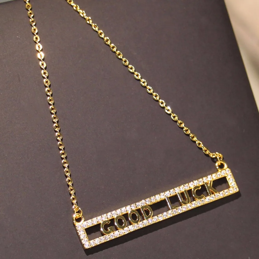 choucong Hand made Lucky Lover Pendant Luxury Jewelry Yellow Gold Filled Pave AAA Cubic Zirconia CZ Women Necklace For | Украшения и