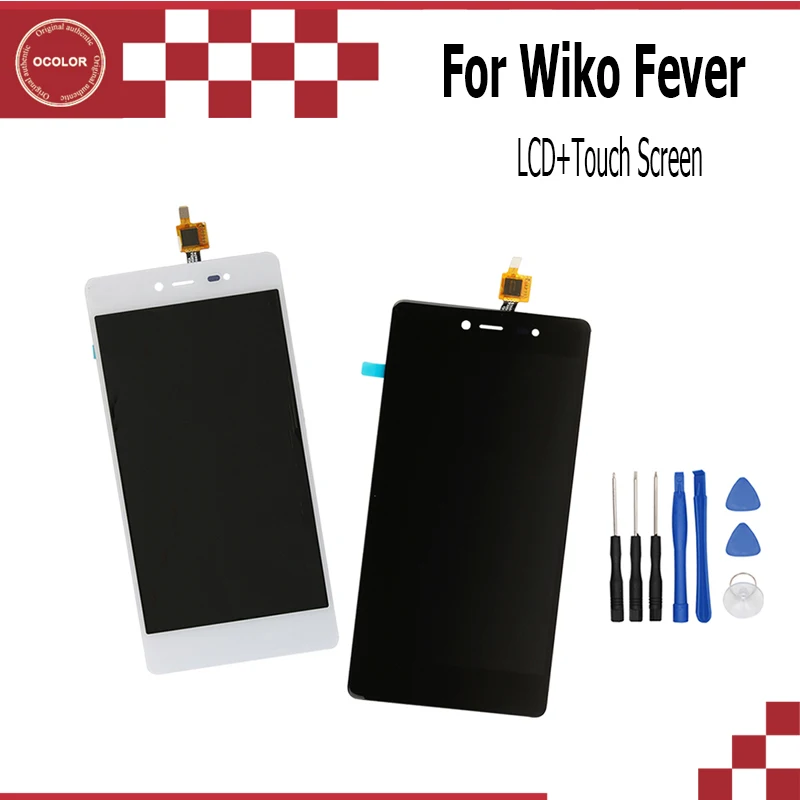 

ocolor Wiko Fever LCD Display And Touch Screen Assembly Perfect Repair Parts 5.2inch For Wiko Fever 4G LCD +Tools +Adhesive