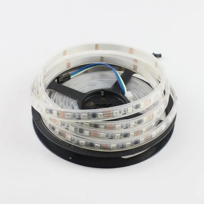 

DC5V WS2811 led strip 5m 30/60 leds/m,IP30/67,10/20 pcs ws2811 ic/meter, Black PCB, 2811 led strip Addressable Digital