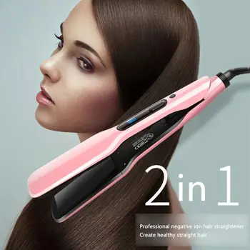 

Professional Blue Screen Digital Display Hair Straightener Flat Iron Ceramic Electric Splint Negative Ion Hair Straightener Dual