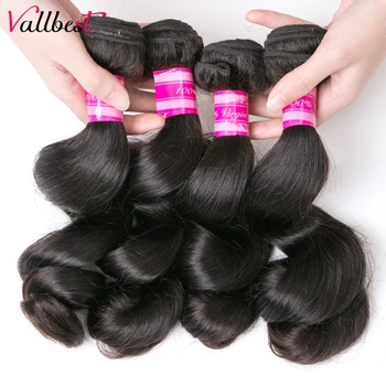 

Vallbest Hair Extension Malaysian Loose Wave 4 Bundles 100g/Piece Thick End Natural Weave Bundles Remy Human Hair Bundles