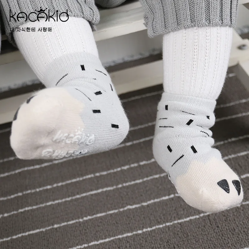 Детские Нескользящие хлопковые носки 2 цветов на возраст 0 4 года|animal sock kids|socks
