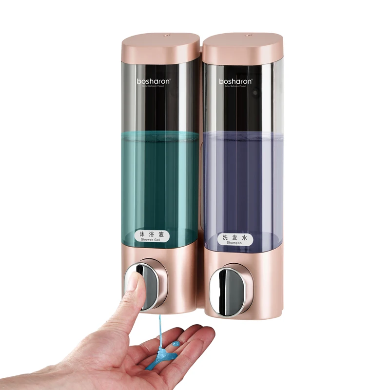 

Rose Gold Shampoo Dispenser 300ml Plastic Wall Mount Bathroom Accessories Hand Sanitizer Bottle Soap Dispensers For Kitchen Home