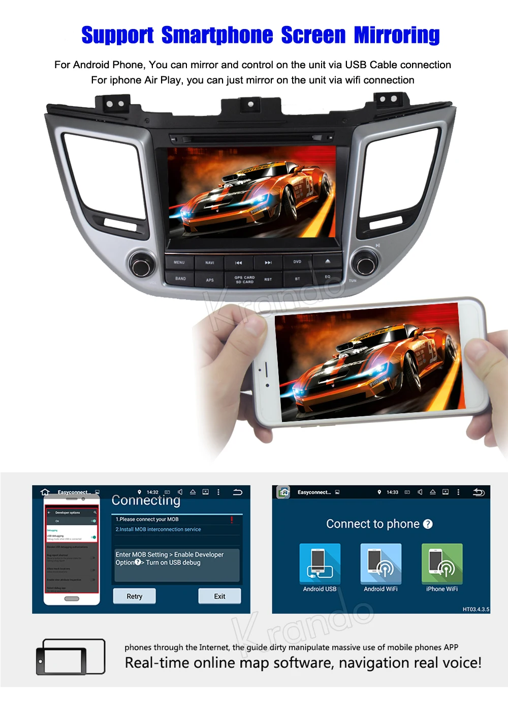 Excellent Krando 8" Android 9.0 car navigation multimedia system for Hyundai IX35 Tuscon 2015+ audio radio gps dvd player WIFI 3G DAB+ 10