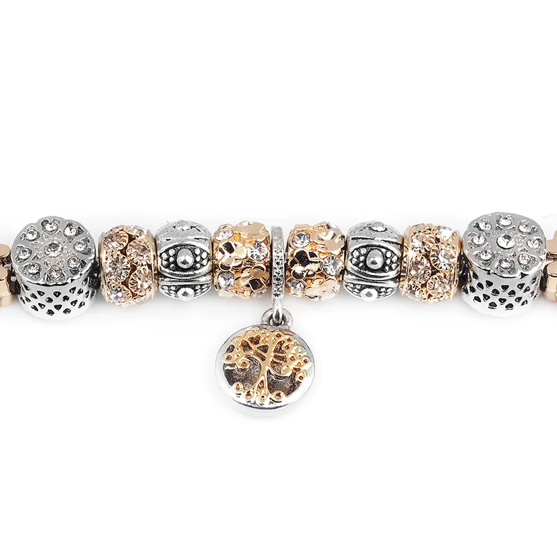 CUTEECO винтажный цвет серебра талисман браслет с подвеской Древо жизни и золотой хрустальный шар брендовый браслет дропшиппинг